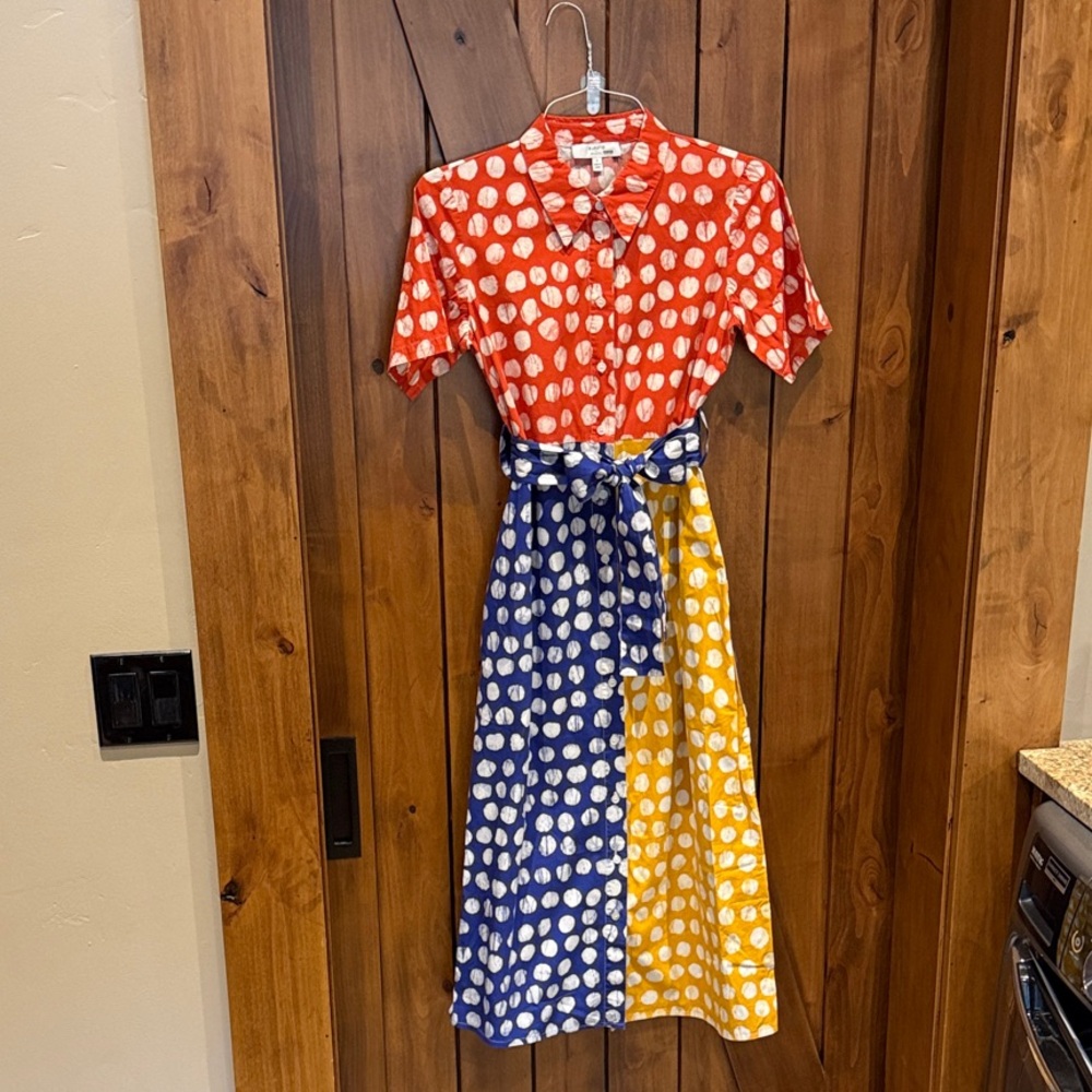 Colorful Polka Dot Shirt Dress